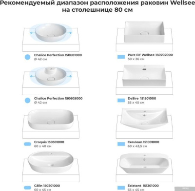 Wellsee Genuine Tree 162001000, 80 см (столешница)