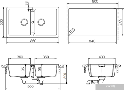 Кухонная мойка Schock Modena 90 Polaris [700862]