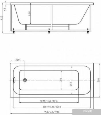 Ванна Aquatek Мия 175x70