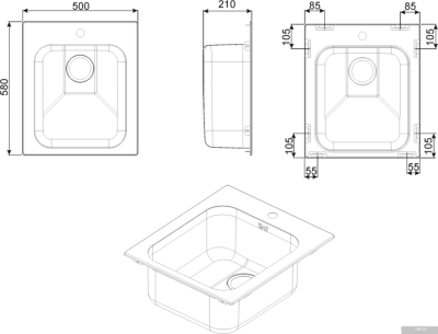 Кухонная мойка Smeg VS45P3OT2