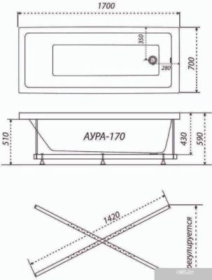 Triton Аура гидромассажная 170х70 Базовая