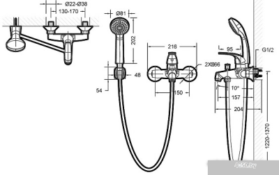Смеситель Bravat FIT F6135188CP-B-RUS