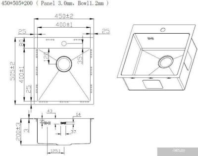 Кухонная мойка ZorG ZRN 5045 Nano PVD Gunblack 3 мм