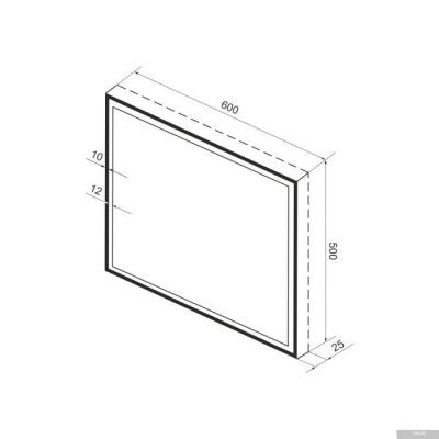 Wellsee Зеркало с фронтальной LED-подсветкой 7 Rays' Spectrum 172201150, 60 х 50 см (с сенсором и ре