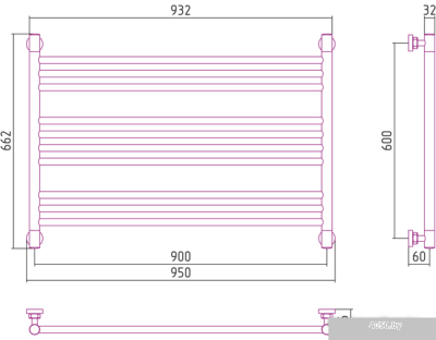Полотенцесушитель Сунержа Богема L 600x900 00-0202-6090