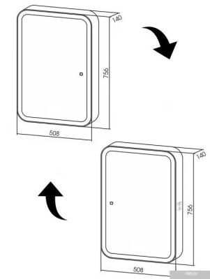 Silver Mirrors Шкаф с зеркалом Фиджи flip 50x75 LED-00002471