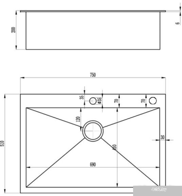 Кухонная мойка ZorG X-7551