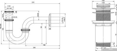 Wellsee Drainage System 182102002 (сифон, донный клапан, хром)