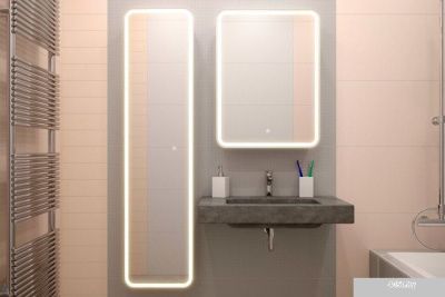Континент Шкаф с зеркалом Elliott Led 55x80 (правый)