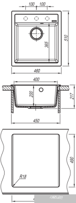 Кухонная мойка Florentina Липси-460 (коричневый)
