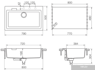 Кухонная мойка Schock Primus 80 (неро) [700387]