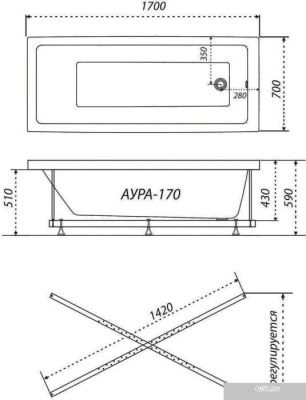 Triton Аура 170х70 (с каркасом)
