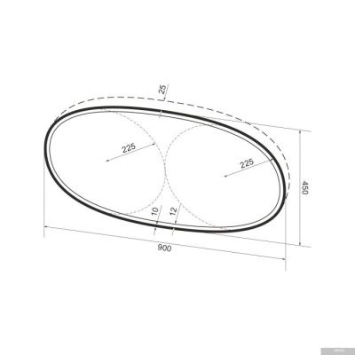 Wellsee Зеркало с фронтальной LED-подсветкой 7 Rays' Spectrum 172201980, 90 x 45 см (с сенсором и ре