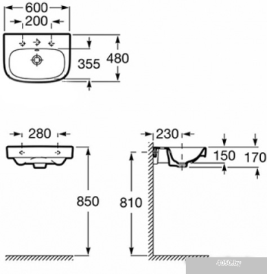 Умывальник Roca Debba 60 32799400Y