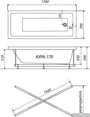 Triton Аура 170х70 (с каркасом)