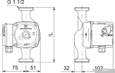Насос Grundfos UPS 25-40 N 180