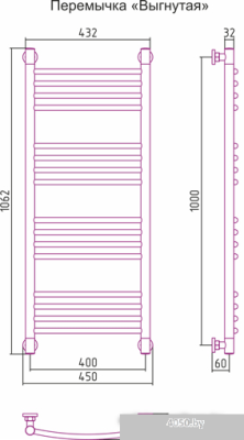 Полотенцесушитель Сунержа Богема+ 1000x400 00-0221-1040