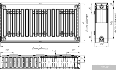 Стальной панельный радиатор Лидея ЛК 22-520 тип 22 500x2000