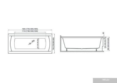 Ванна Polimat INES 180x80 с ножками
