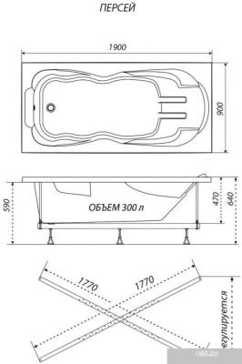 Triton Персей 190x90 (с ножками и экраном)