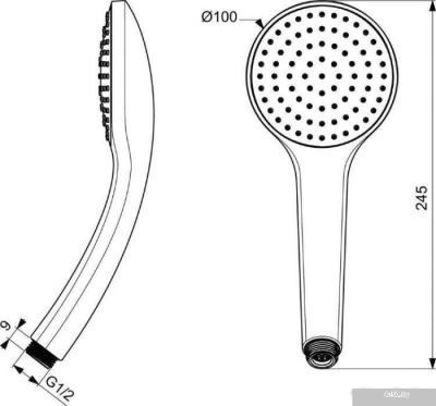 Ideal Standard IdealRain Soft M1 Black B9402XG