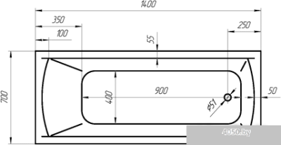 Ванна 1Марка Modern 140x70