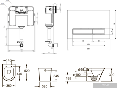 Унитаз Lavinia Boho Relfix Biore Set 4 в 1 77060238