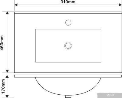 ЗОВ Тумба с умывальником Дион 90 D90LWP0M9003MKV5-OL90 (белый матовый)