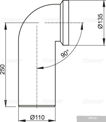 Alcaplast Колено для унитаза 90 гр. A90-90