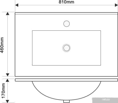 ЗОВ Тумба с умывальником Парма 80 P80LHO0MBPMC1A-OL80 (дуб/черный)