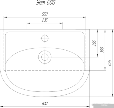 Умывальник Rosa Уют 600 61x47