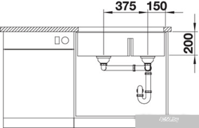Кухонная мойка Blanco Subline 430/270-U (алюметаллик) 523153
