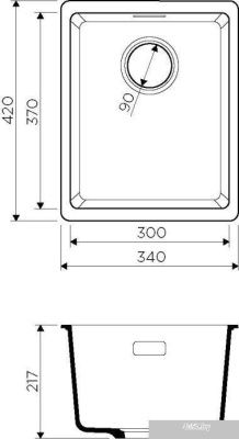 Кухонная мойка Omoikiri Kata 34-U GR