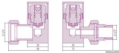 Сунержа 3D правый (под шестигранник) G 1/2 НР х G 3/4 НГ 022-1407-1234