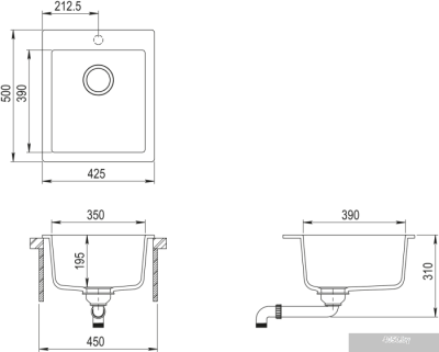 Кухонная мойка Aquasanita Simplex SQS100W (black metallic 601)