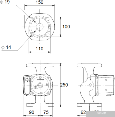 Насос Grundfos UPS 40-100 F 250