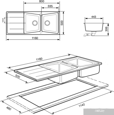 Кухонная мойка Smeg LS116RA