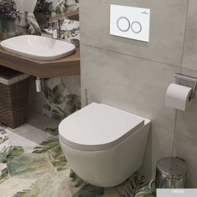 Roxen Antares в комплекте с инсталляцией StounFix Slim 6 в 1 501501 (кнопка: белый глянец)