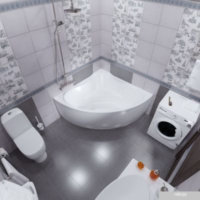 Ванна Triton Троя 150x150 (с каркасом, экраном и сифоном)