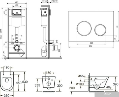 Унитаз Lavinia Boho Relfix Biore Rimless 7 в 1 75110202 (greek black иск. камень)