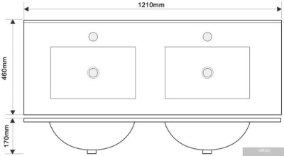 ЗОВ Тумба с умывальником Парма 120 P120LA0MWMC1A-OL120 (аттик/белый матовый/алюминий)