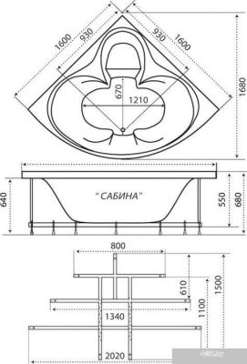 Ванна Triton Сабина 160x160 (с каркасом)