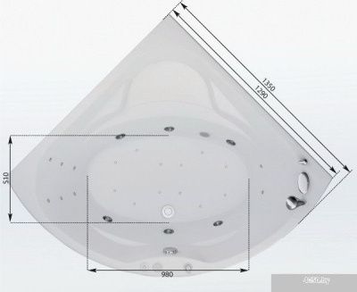Aquanet Vitoria 130x130 00205371 (с каркасом)