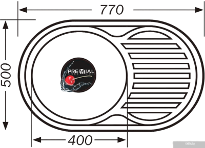 Кухонная мойка Premial PL 7750 (полированная, 0.6 мм)