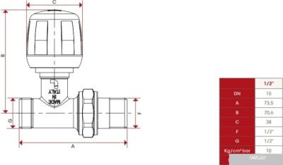 Запорная арматура ITAP Прямой ручной вентиль 295 1/2