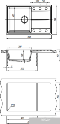 Кухонная мойка Dr. Gans Smart Оливия 740 (терра)