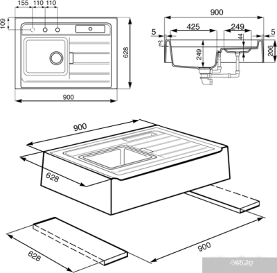 Кухонная мойка Smeg LC90N