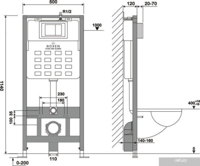 Roxen Antares One Rimless 6 в 1 StounFix Slim 547461 (кнопка: хром)
