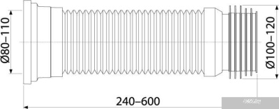 Alcaplast Гибкая подводка для выпуска унитаза A97