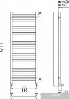 Полотенцесушитель TERMINUS Тоскана П23 (530x1416)